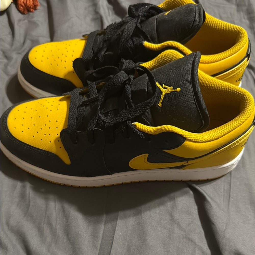 Jordan Black and Yellow Sneakers